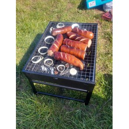 �🔥 Sulankstomas turistinis grilis, nešiojamas sodo anglies lagaminas su rankena