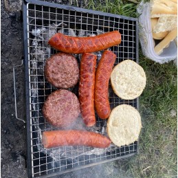 �🔥 Sulankstomas turistinis grilis, nešiojamas sodo anglies lagaminas su rankena