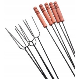 10vnt laužo lazdelės kielbasa šakutės šakutės