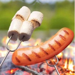 10vnt laužo lazdelės kielbasa šakutės šakutės