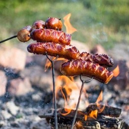 10vnt laužo lazdelės kielbasa šakutės šakutės
