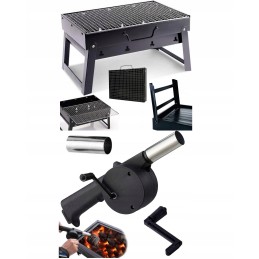 Sulankstomas grilis, nešiojamas lagaminas, sodo anglies pūstuvas