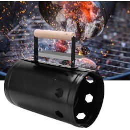 Dūmtraukis griliui apkurti anglies briketais rūkykloje, juodas ugnies starteris, 27x17cm