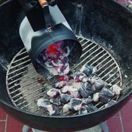 Dūmtraukis griliui apkurti anglies briketais rūkykloje, juodas ugnies starteris, 27x17cm