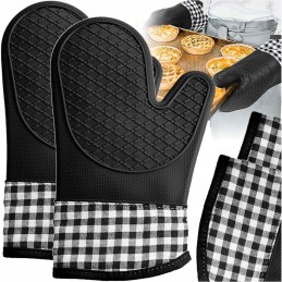 Karščiui atsparios silikoninės virtuvinės pirštinės, rinkinyje 2, apsauginės grotelės