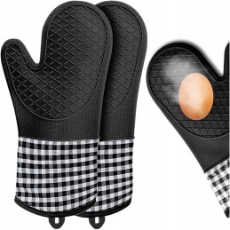 Karščiui atsparios silikoninės virtuvinės pirštinės, rinkinyje 2, apsauginės grotelės