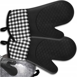 Karščiui atsparios silikoninės virtuvinės pirštinės, rinkinyje 2, apsauginės grotelės