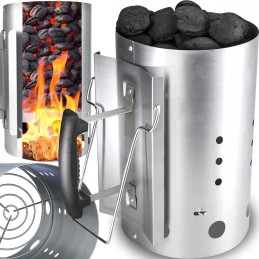 Kepsninės kaminas anglies briketų ugniai židinyje uždegti xxl 30 5x19cm sidabrinis