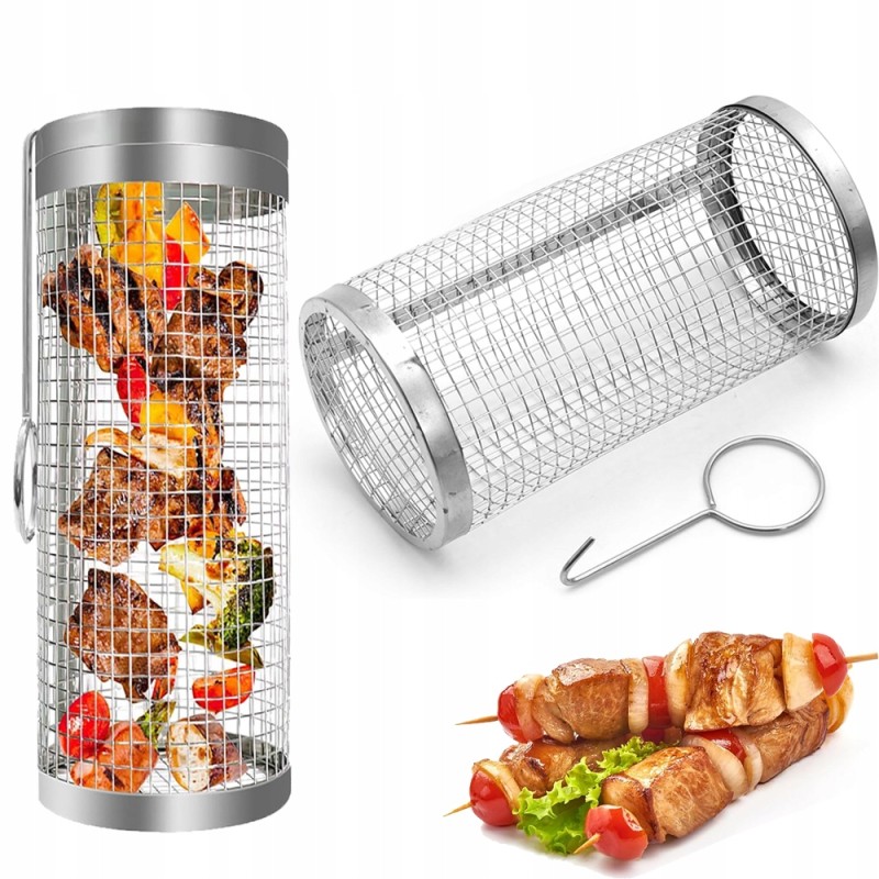 Lengvas grilio krepšelis kepimui apvaliai 20*9cm 2 vnt