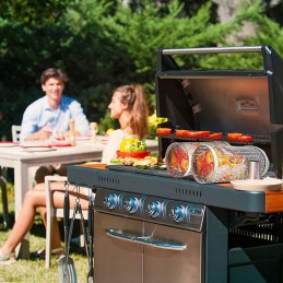 2vnt Rolling Type Camping BBQ Basket Priedai ant grotelių