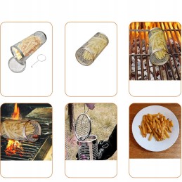 2vnt Rolling Type Camping BBQ Basket Priedai ant grotelių