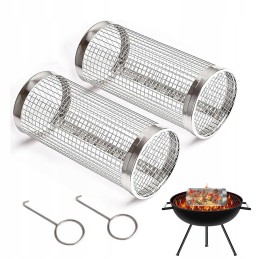 Daržovių kepimo krepšelis, grilio ritinys, besisukantis tinklelis, grotelės, 20x9cm