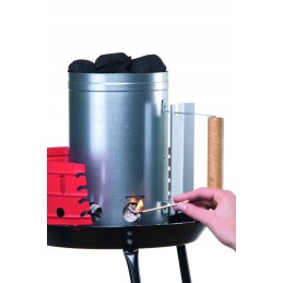 Dūmtraukis griliui apkurti anglies briketais ir ugnimi židinyje, xxl starteris