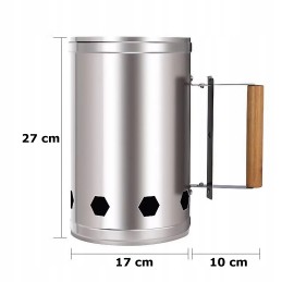 Dūmtraukis griliui apkurti anglies briketais ir ugnimi židinyje, xxl starteris