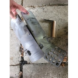 Kaminas anglies briketų kepsninei uždegti, didelė kepsninė, skersmuo 16 cm, sidabrinė