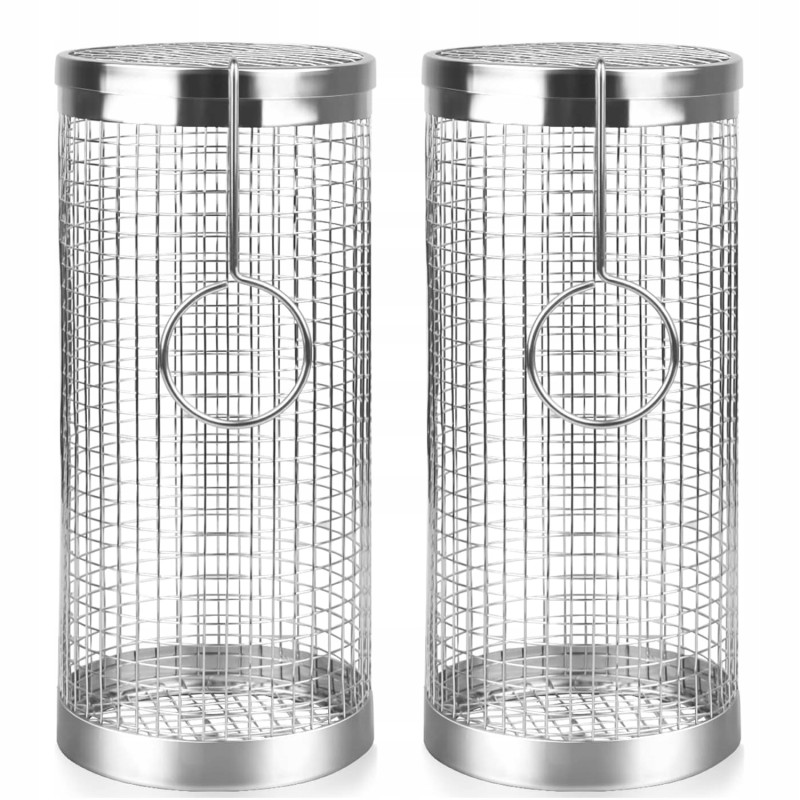 Daržovių kepimo krepšelis, besisukančios tinklinės grotelės rūkyklai, 20x9cm