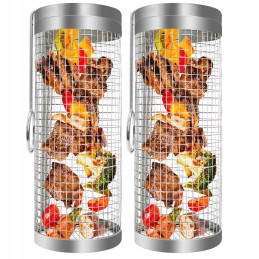 Daržovių kepimo krepšelis, grilio ritinys, besisukantis tinklelis, grotelės, 20x9cm