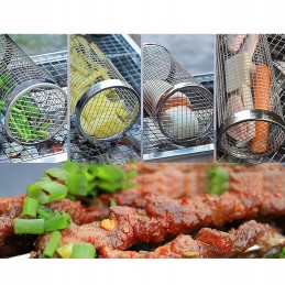 2 x daržovių kepimo krepšys, besisukantis tinklelis, rūkyklos grotelės, 20 cm