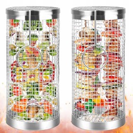 Grilio krepšelis 2 vnt. besisukančios daržovių grotelių grotelės rūkyklai