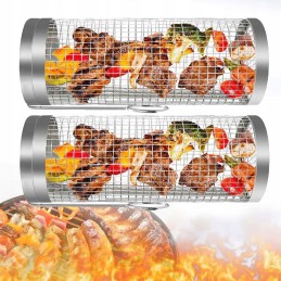 Krepšelis daržovėms ir bulvytėms kepti, grotelės, besisukančios grotelės, volelis griliui x2