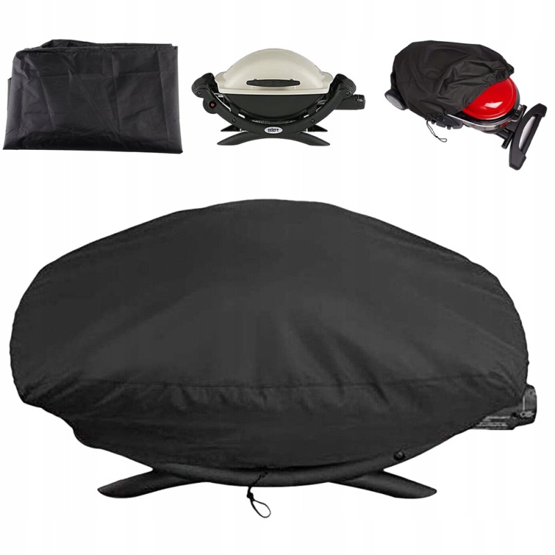 Neperšlampamas juodas grilio dangtis 67×44×32 cm, skirtas weber 7110/q1000/q100