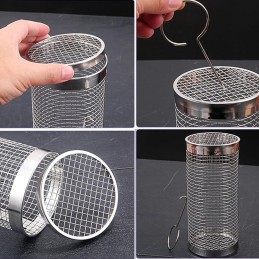 Grilio priedų rinkinys nerūdijančio plieno narvelio indai iškylai 2x