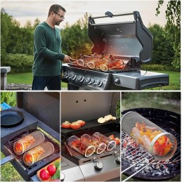 Cilindrinis grilio krepšelis - priedai lauko kepsniui 9*20 cm 2 vnt