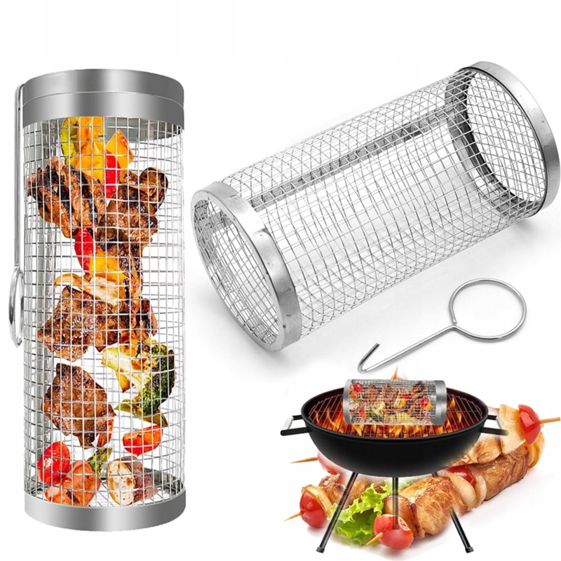 2vnt grilio krepšelis besisukantis grilio tinklelis 9*20 cm