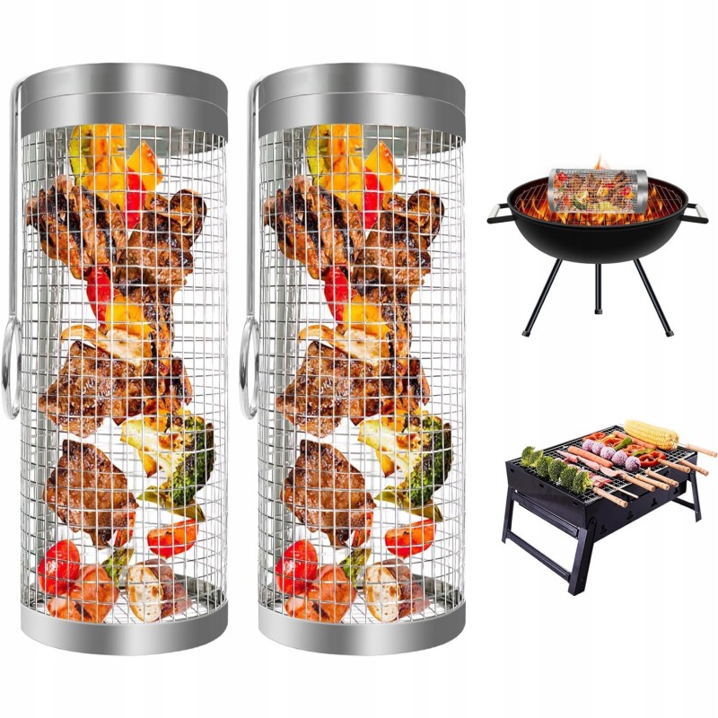 Cilindrinis besisukantis daržovių kepimo krepšelis 9x 20cm 2 vnt