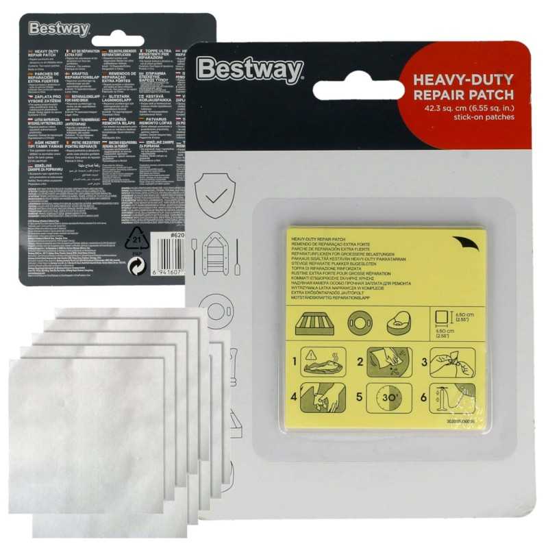 Bestway 62068 remonto rinkinys iš 10 vienetų vandeniui atsparių baseinų čiužinių