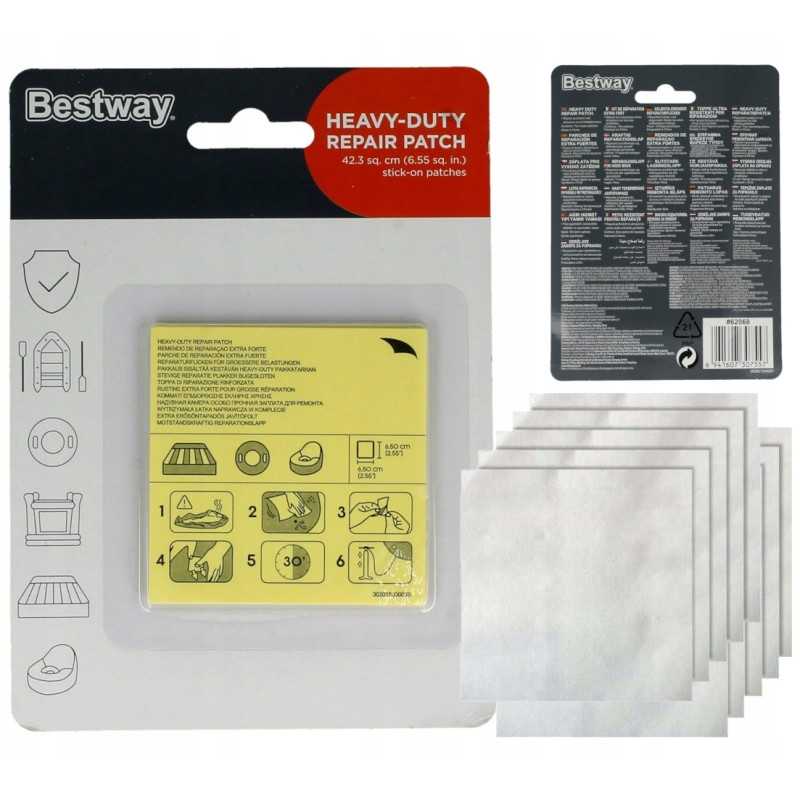 Lipnių baseino čiužinių taisymo įklotų rinkinys, 10 vnt, bestway 62068