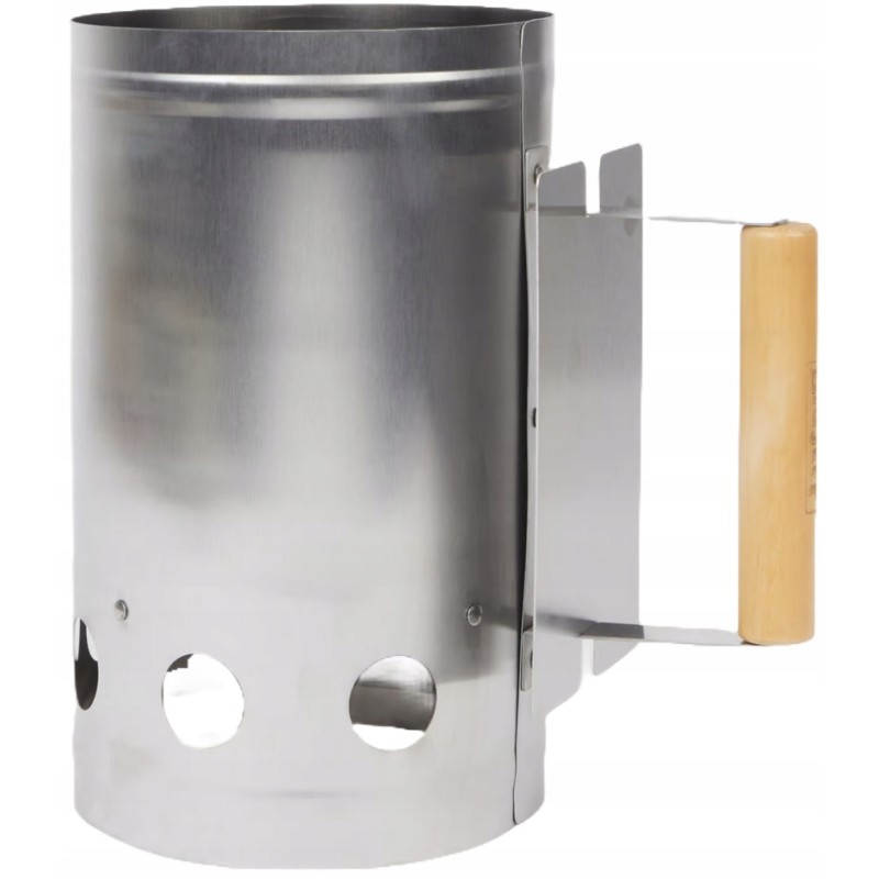 Kamino starteris griliui apšviesti anglies briketais, nerūdijantis plienas - bbq