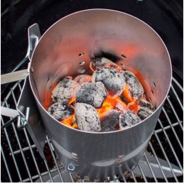 Kamino starteris griliui apšviesti anglies briketais, nerūdijantis plienas - bbq