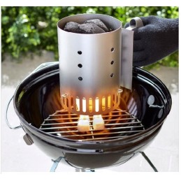 Kamino starteris griliui apšviesti anglies briketais, nerūdijantis plienas - bbq