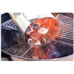 Kamino starteris griliui apšviesti anglies briketais, nerūdijantis plienas - bbq