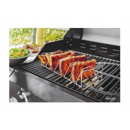 Grilis šonkauliukų ir bbq kepsnių kepimui, nerūdijančio plieno stovas