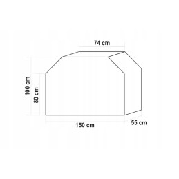 Lund kepsninės užvalkalas 150 x 55 x 100 cm juodas