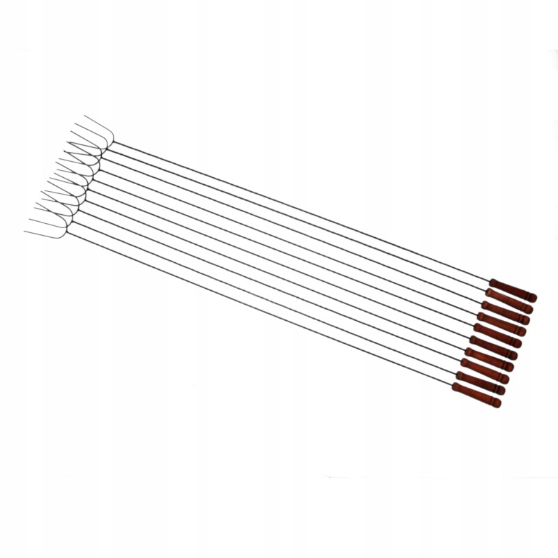 Dešros šakutės pagaliukai 120 cm, antgaliai nerūdijančio plieno, rinkinyje 10 vnt.