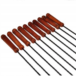 Dešros šakutės pagaliukai 120 cm, antgaliai nerūdijančio plieno, rinkinyje 10 vnt.