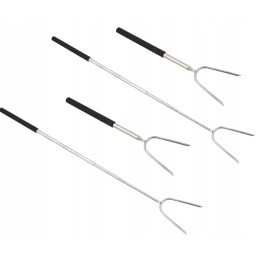 Šakės, lazdos, teleskopinės šakutės kepsninei, nerūdijantis plienas, rinkinyje 4 vnt.