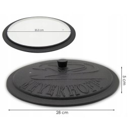 Meyerhoff dangtis, katilui, ketus, emaliuotas, universalus - 8 l, 25,3 cm