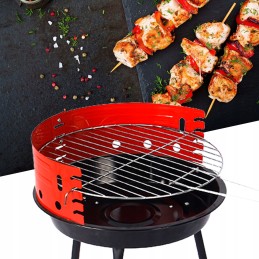 Apvali turistinė sodo anglių kepsninė su nuimama, sulankstoma grotelėmis