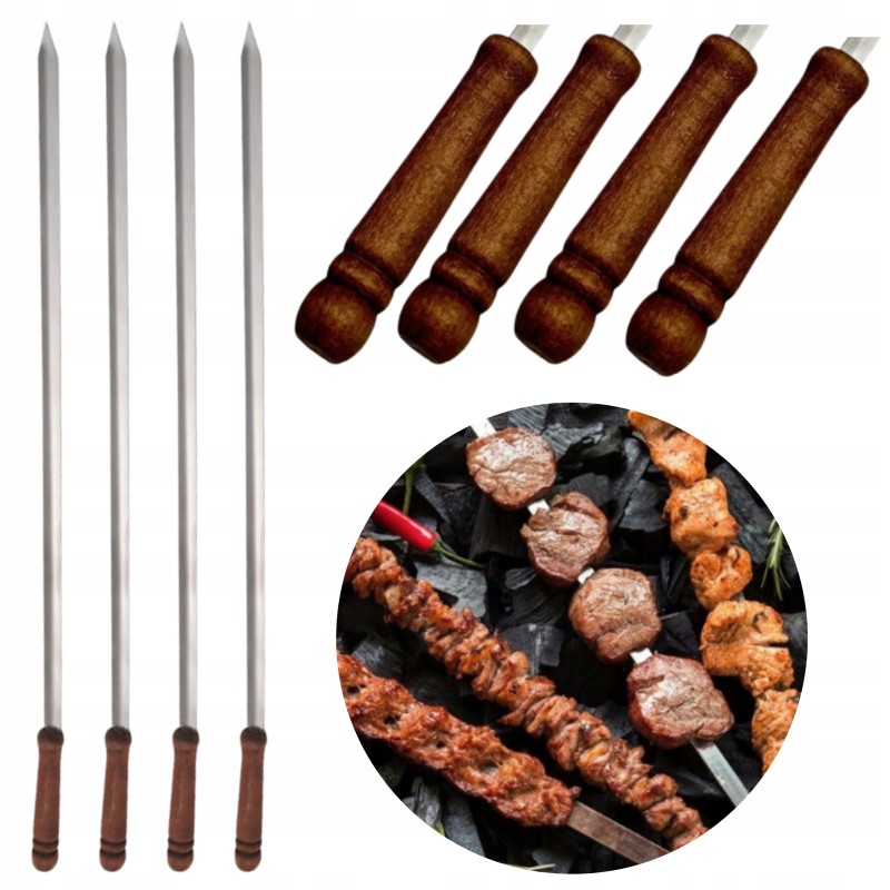 Šampūno iešmeliai, nerūdijančio plieno grilio iešmeliai, 45 cm. x4