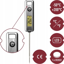Kulinarinis termometras – elektroninis, LCD, zondas