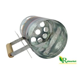 Kaminas apšvietimui anglies briketai BBQ židinys židinio grilis 26x17cm sidabrinis5