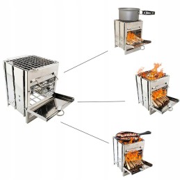 ⭐ BBQ Stove Rocket Stove turistinis nešiojamas sulankstomas sodo kempingas ⭐