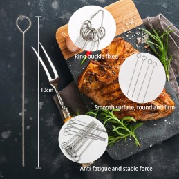 Metalinis grilio iešmas, plieninė mėsos adata, 10 cm x 50 vnt