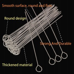 Metalinis grilio iešmas, plieninė mėsos adata, 10 cm x 50 vnt