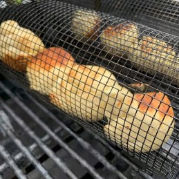 Iš nerūdijančio plieno tinklelio pagamintas sukamasis kepsninės kepsninė