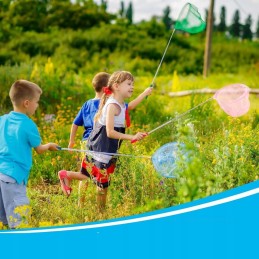 Tinklas drugeliams, vabzdžiams, žuvims, vaikams, teleskopinis tinklelis baseinui